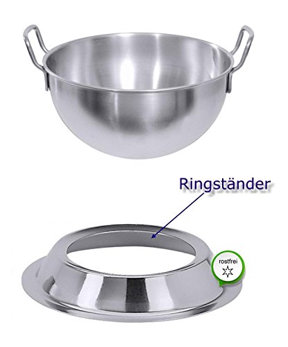 Edelstahl Ringständer hochglänzend, für Schüsseln und Schneeschlagkessel von Ø 18 bis 26 cm